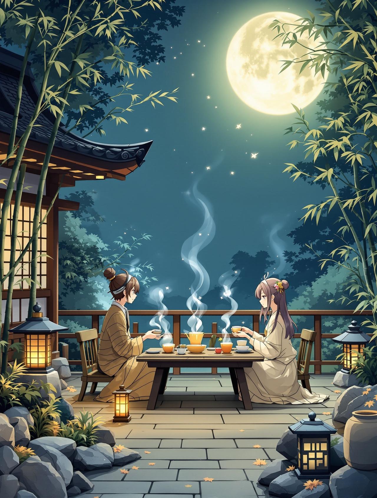 哔咔动漫编辑精选番剧《月下茶会》封面 - 日常 / 治愈,编辑月见推荐
